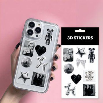 3D стікери Silver edition Набір 8 стікерів