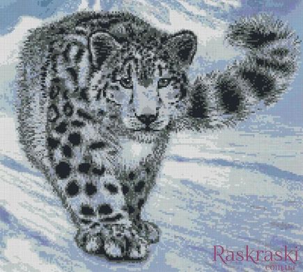 Картина алмазами Снежный барс в горах (45 х 50 см) Dream Art (DA-31619, Без подрамника) фото интернет-магазина Raskraski.com.ua