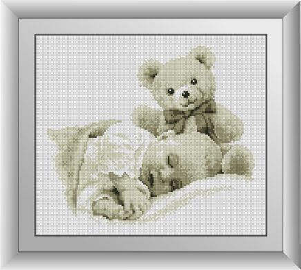 Картина мозаика Крошка с мишкой Dream Art (DA-30691, Без подрамника) 32 х 37 см фото интернет-магазина Raskraski.com.ua