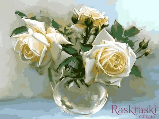 Картины по номерам Чайные розы (VK017) Babylon фото интернет-магазина Raskraski.com.ua