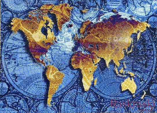 Алмазная вышивка Карта мира (у) Диамантовые ручки (GU_178357, На подрамнике) фото интернет-магазина Raskraski.com.ua