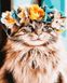 Картина за номерами Кішка з віночком (BRM43969) — фото комплектації набору