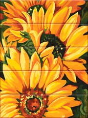 Картина за номерами на дереві Соняшні квіти (ASW186) ArtStory фото інтернет-магазину Raskraski.com.ua