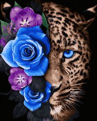 Картина за номерами Леопард у квітах (BK-GX44997) (Без коробки)