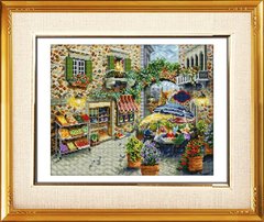 Картина из мозаики Уличное кафе (полная зашивка, квадратные камни) Dream Art (DA-30092, Без подрамника) фото интернет-магазина Raskraski.com.ua