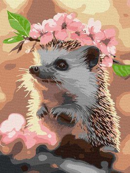 Картина за номерами Їжачок у вишневому цвітінні &copy;art_selena_ua (KHO6756) Ідейка (Без коробки) 30 х 40 см