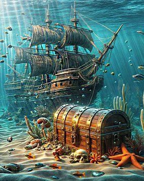 Картина алмазами Скарби на морському дні з голограмними стразами My Art (MRT-TNG1684) 40 х 50 см фото інтернет-магазину Raskraski.com.ua