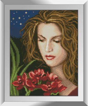 Мозаїка алмазна Дівчина з орхідеєю Dream Art (DA-31332) 25 x 32 см фото інтернет-магазину Raskraski.com.ua