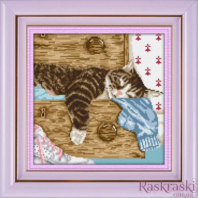 Набір алмазна мозаїка Сплячий кіт Dream Art (DA-30373) фото інтернет-магазину Raskraski.com.ua