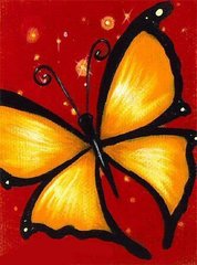 Картина из мозаики Желтая бабочка ТМ Алмазная мозаика (DM-116, Без подрамника) фото интернет-магазина Raskraski.com.ua
