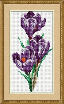 Алмазная вышивка Крокусы (квадратные камни, полная зашивка) Dream Art (DA-30359, Без подрамника) 13 х 26 см фото интернет-магазина Raskraski.com.ua