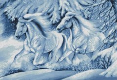 Алмазная вышивка Снежные лошади (51 х 69 см) Dream Art (DA-31727, Без подрамника) фото интернет-магазина Raskraski.com.ua