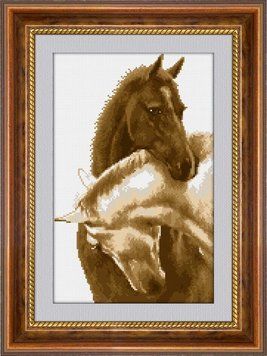 Алмазна вишивка Пара коней (повна зашивання, квадратні камені) Dream Art (DA-30306) 28 х 43 см фото інтернет-магазину Raskraski.com.ua