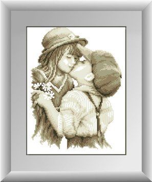 Картина мозаика Первый поцелуй (полная зашивка, квадратные камни) Dream Art (DA-30041, Без подрамника) 27 х 35 см фото интернет-магазина Raskraski.com.ua