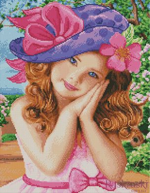 Картина алмазна вишивка Дівчинка в капелюшку Брашми (GF3412) фото інтернет-магазину Raskraski.com.ua