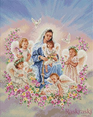 Картина из страз Богородица с ангелами Брашми (GF4816, На подрамнике) фото интернет-магазина Raskraski.com.ua