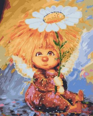 Розмальовка по цифрам Сонячний ангел під ромашкою (BRM40061) фото інтернет-магазину Raskraski.com.ua