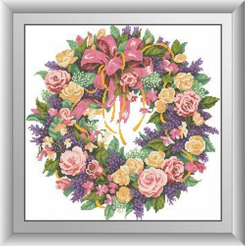 Картина стразами Вінок з троянд Dream Art (DA-30377) 50 х 50 см фото інтернет-магазину Raskraski.com.ua