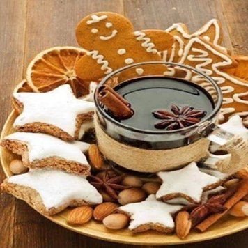 Картина стразами Новогодние вкусности (У) Диамантовые ручки (GU_178587, На подрамнике) 30 х 30 см