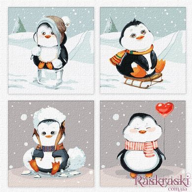Картина по номерам Веселая зима (KNP020) Идейка фото интернет-магазина Raskraski.com.ua