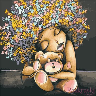 Картина за номерами Дівчинка з ведмедиком (AS0933) ArtStory (Без коробки)