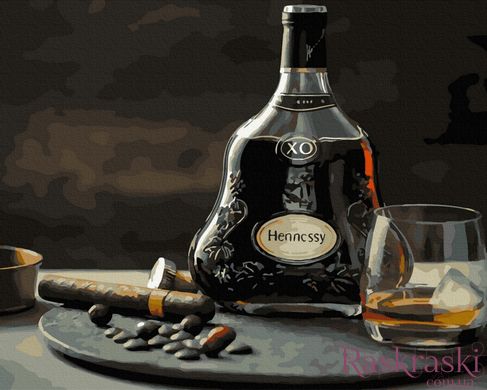 Розмальовка по цифрам Hennessy і сигара (BK-GX40149) (Без коробки)