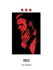 Фліп-флоп портрет з блискітками 40x60 см розміром червоний на чорному фото інтернет-магазину Raskraski.com.ua