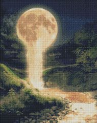 Картина з мозаїки Місячний водоспад Ідейка (AMO7168) фото інтернет-магазину Raskraski.com.ua