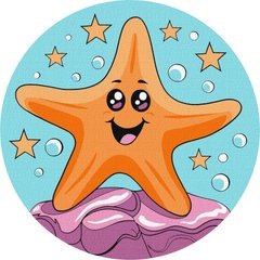 Картина по номерам Веселая морская звезда ©art_selena_ua (KHO-R1052) Идейка (Без коробки)