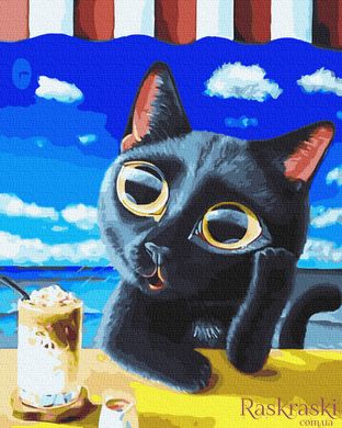 Раскраска по номерам Черный котенок (BRM30499) фото интернет-магазина Raskraski.com.ua