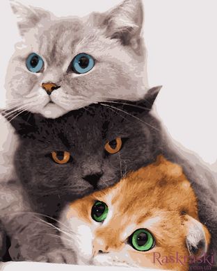Малювання по номерам Три коти (PN4201) Artissimo (Без коробки)