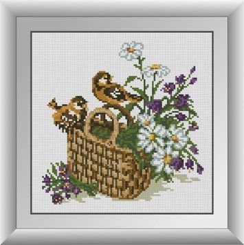 Картина алмазами Горобці Dream Art (DA-30772) 27 х 27 см фото інтернет-магазину Raskraski.com.ua