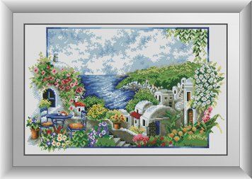 Картина алмазами Санторини Греция Dream Art (DA-30647, Без подрамника) 38 х 59 см фото интернет-магазина Raskraski.com.ua
