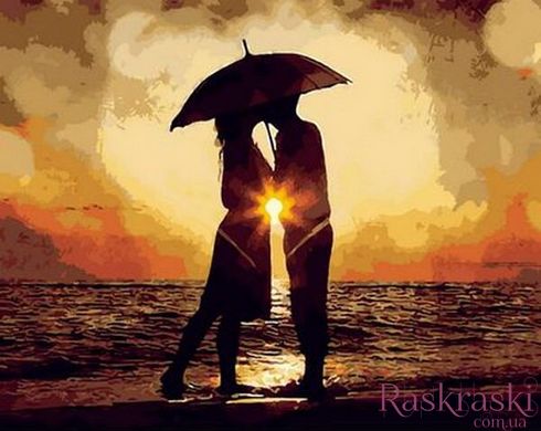 Раскраска по номерам Поцелуй на закате (MR-Q1298) Mariposa фото интернет-магазина Raskraski.com.ua