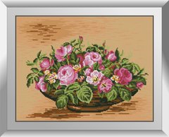 Картина из мозаики Розовый букет Dream Art (DA-31184, Без подрамника) фото интернет-магазина Raskraski.com.ua