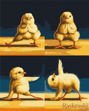 Раскраска для взрослых Цыплята йоги 2©Lucia Heffernan (BSM-B53570) фото интернет-магазина Raskraski.com.ua