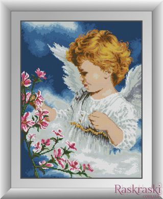 Алмазна вишивка Ангел з квітами Dream Art (DA-30378) фото інтернет-магазину Raskraski.com.ua