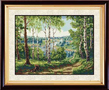 Алмазна картина Берези (повна зашивання, квадратні камені) Dream Art (DA-30197) 41 х 55 см фото інтернет-магазину Raskraski.com.ua