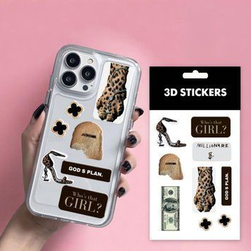 3D стікери Leopard Edition Набір 8 стікерів