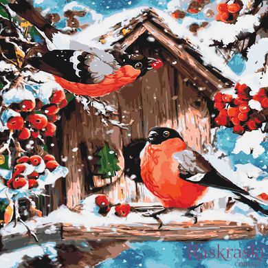 Полотно для малювання Годівниця для снігурів (KH4041) Идейка фото інтернет-магазину Raskraski.com.ua