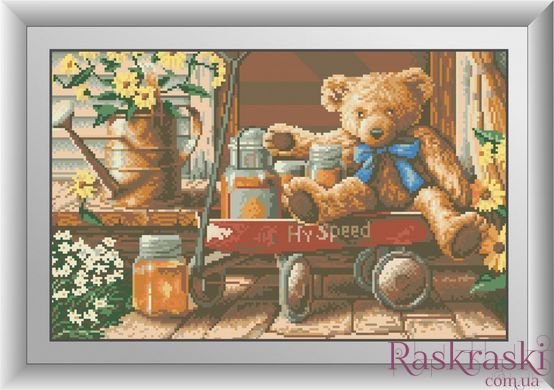 Алмазная вышивка Медвежонок с медом (квадратные камни, полная зашивка) Dream Art (DA-30494, Без подрамника) фото интернет-магазина Raskraski.com.ua