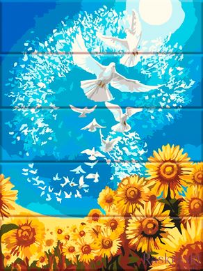 Картини за номерами на дереві Голуби миру (ASW189) ArtStory фото інтернет-магазину Raskraski.com.ua