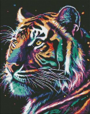 Набор алмазной мозаики Фантастический тигр с голограммными стразами (AB) ©art_selena_ua Идейка (AMO7742, На подрамнике) фото интернет-магазина Raskraski.com.ua