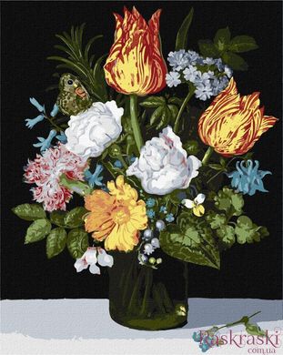 Картина за номерами Натюрморт з квітами в склянці ©Ambrosius Bosschaert de Oude (KH3223) Идейка фото інтернет-магазину Raskraski.com.ua