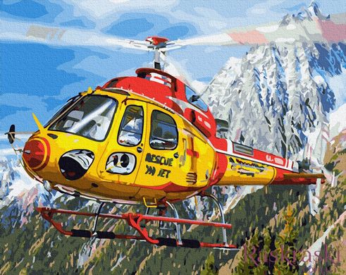 Раскраска по цифрам Вертолет в Альпах (BRM27500) фото интернет-магазина Raskraski.com.ua