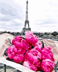 Картина по номерам Пионы в Париже (BRM31855) фото интернет-магазина Raskraski.com.ua