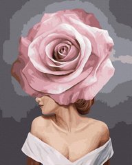 Розмальовки за номерами Дівчина-троянда (BRM38663) фото інтернет-магазину Raskraski.com.ua