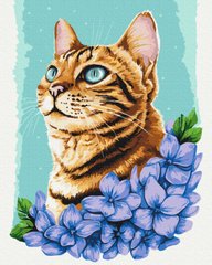 Малювання по номерам Лазурний котик ©Anna Kulyk (BS53584) (Без коробки)