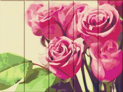 Раскраска по номерам на дереве Розовые розы (ASW125) ArtStory фото интернет-магазина Raskraski.com.ua