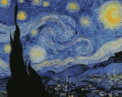 Картина из страз Звездная ночь. Винсент Ван Гог Идейка (AMO7007, На подрамнике) фото интернет-магазина Raskraski.com.ua